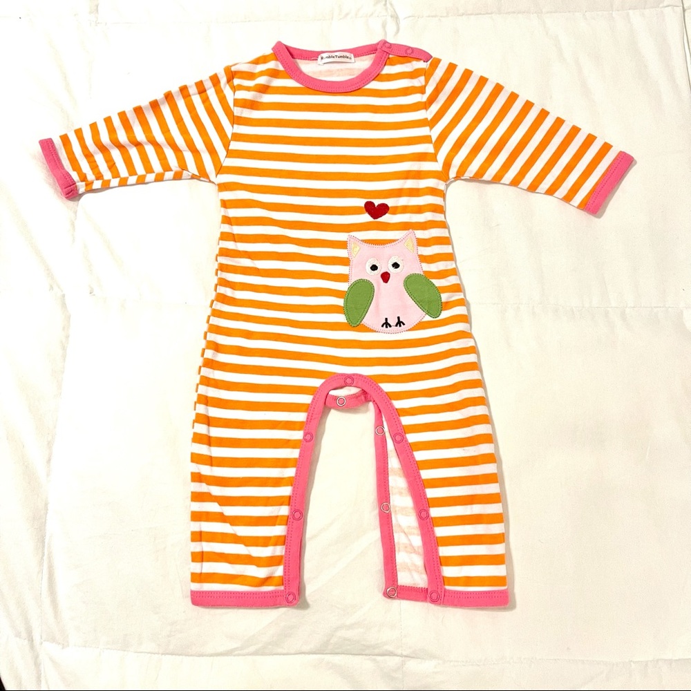 🦉🎀Orange and White Stripe One Piece Outfit